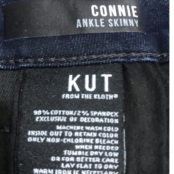 Kut Connie Medium Blue with Red Side Stripe Skinny Ankle Jeans Size 6 - Picture 7 of 16
